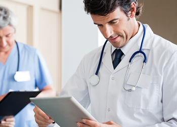 Primary care clinician reviewing urine drug test