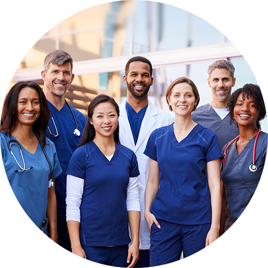 who-we-serve a group of clinicians standing together
